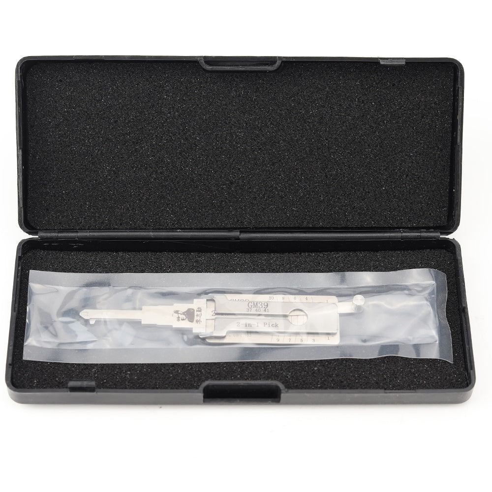GM39 Lishi 2 in 1 Auto Car Pick and Decoder Lock Pick Set for GMC/ Buick/ Hummer, Professional Locksmith Pick Lock Tool Plug Reader Car Hand Tools