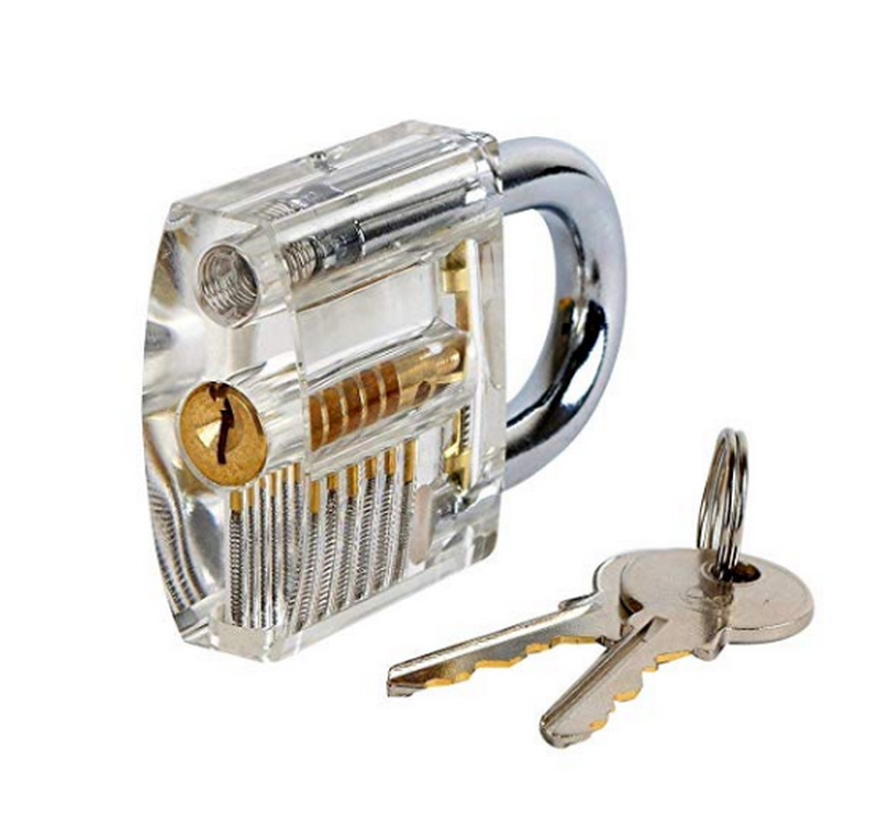New product transparent padlock open training tools visa card pocket lock pick set