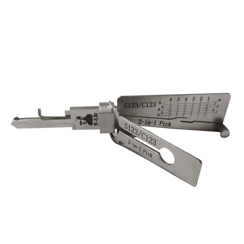 C123/S123 Original Lishi Lock Pick Key Decoder Reader Locksmith Tool For Schlage Everest S123 and C123