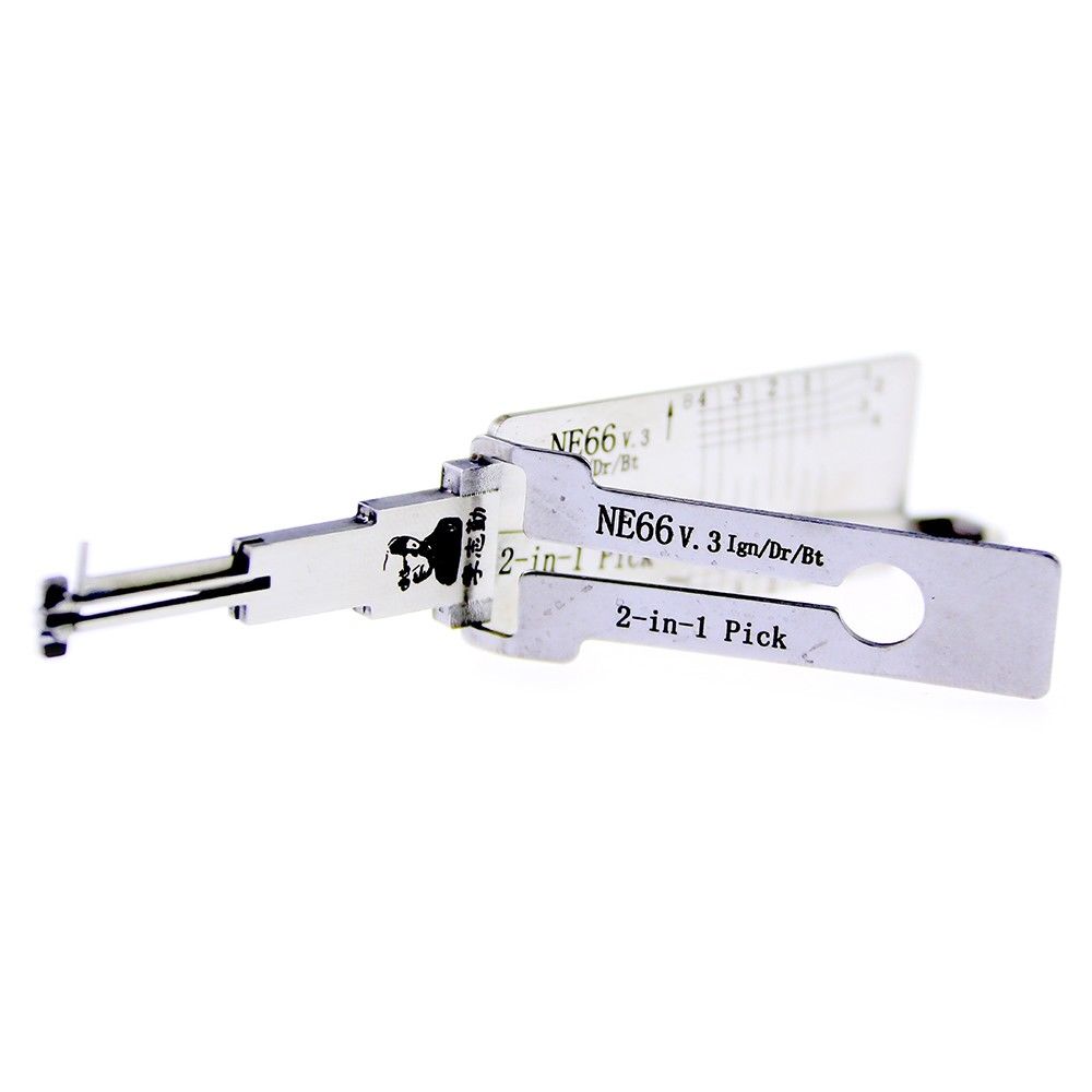 NE66 Lishi 2 in 1 Auto Car Pick and Decoder Lock Pick Set for Volvo, Professional Locksmith Pick Lock Tool Plug Reader Car Hand Tools