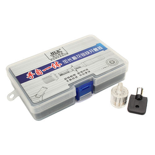 3pcs Tubular 7 Pins Lock Opener Tool Set with Transparent Lock Cylinder (7.0 PIN 7.5 PIN 7.8 PIN)-Set Lock Pick Locksmith Tools