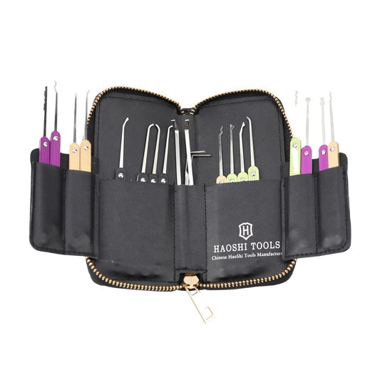 HAOSHI 16pcs picks of different shape+4pcs transmission gears lock pick tools set haoshi 20pcs Colorful Handle single hook