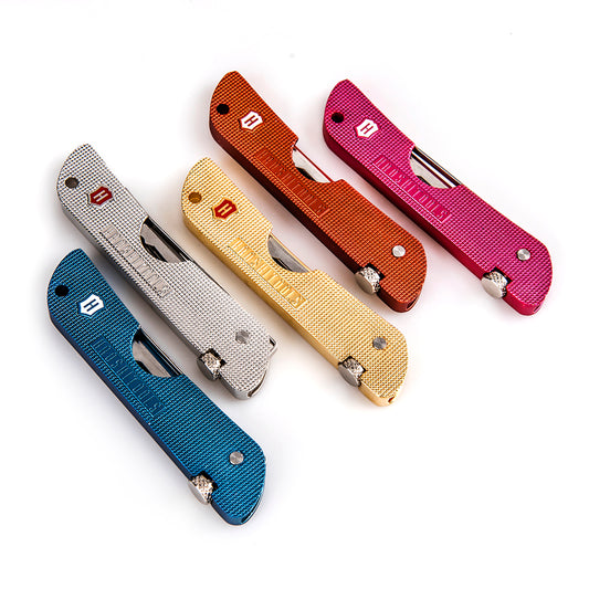 Colorful Foldable 7 in 1 Folding Lock Pick Locksmith Tools Supplies Opening Pocket Set with LED