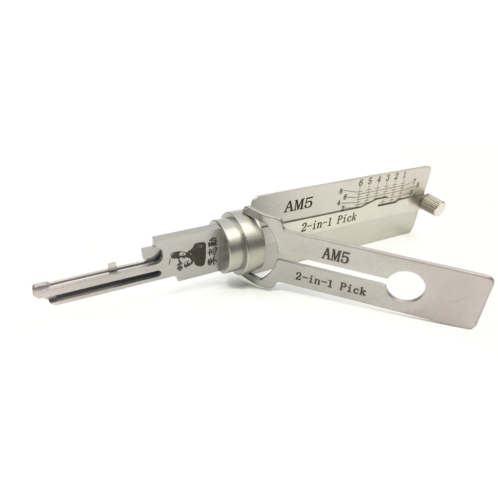 AM5 Original Lishi Lock Pick Key Decoder Reader Locksmith Tool for American Padlock with the AM5 Keyway