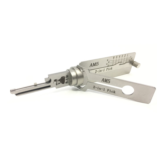 AM5 Original Lishi Lock Pick Key Decoder Reader Locksmith Tool for American Padlock with the AM5 Keyway