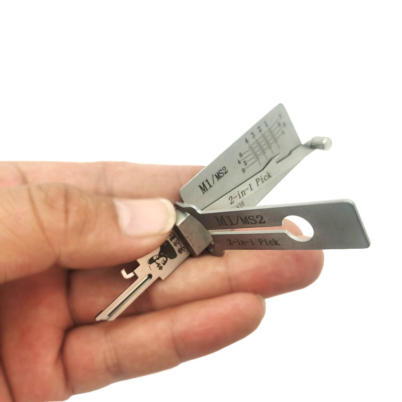 M1/MS2 Original Lishi Lock Pick Key Decoder Reader Locksmith Tool for M1/MS2 Master Lock