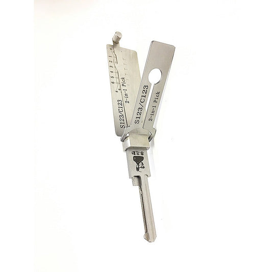 C123/S123 Original Lishi Lock Pick Key Decoder Reader Locksmith Tool For Schlage Everest S123 and C123