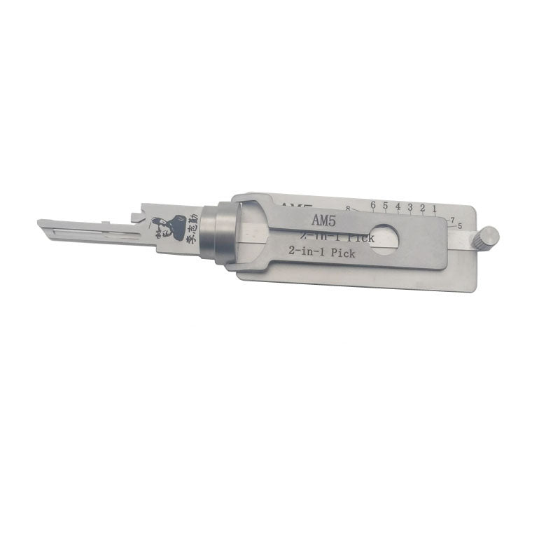 AM5 Original Lishi Lock Pick Key Decoder Reader Locksmith Tool for American Padlock with the AM5 Keyway
