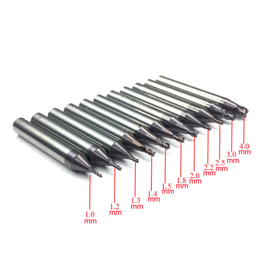 Cemented Carbide 3 Flutes End Mill Cutter Staight Bits For WENXING DEFU MODEN All Vertical Key Cutting Machine 1.0mm-2.0mm
