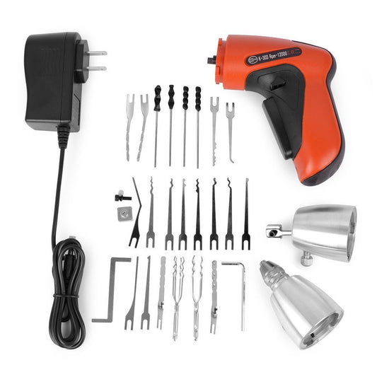 KLOM Cordless Electric Lock Pick Locksmith Tools Lock Pick Set Professional Locksmith Tool Lock Opener Set